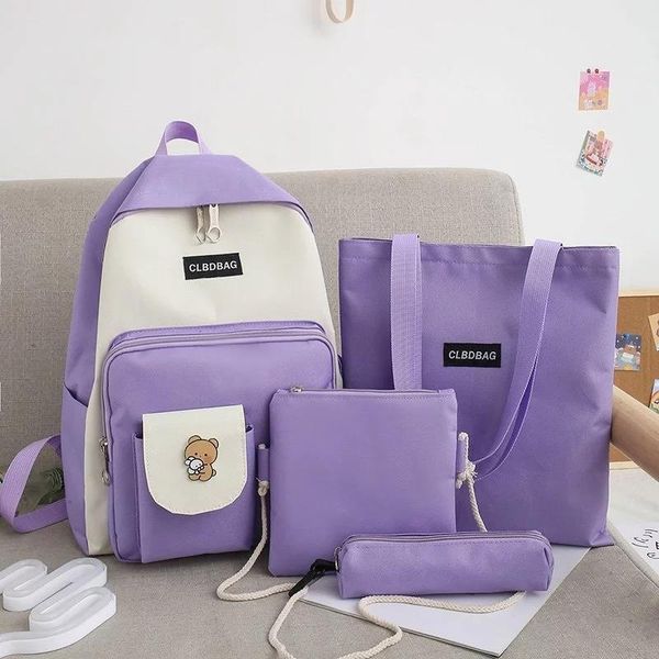 4 piece set high school bags backpack for teenage girl canvas travel women bookbags teen student schoolbag fashion
4 piece set high school bags backpack for teenage girl canvas travel women bookbags teen student schoolbag fashion