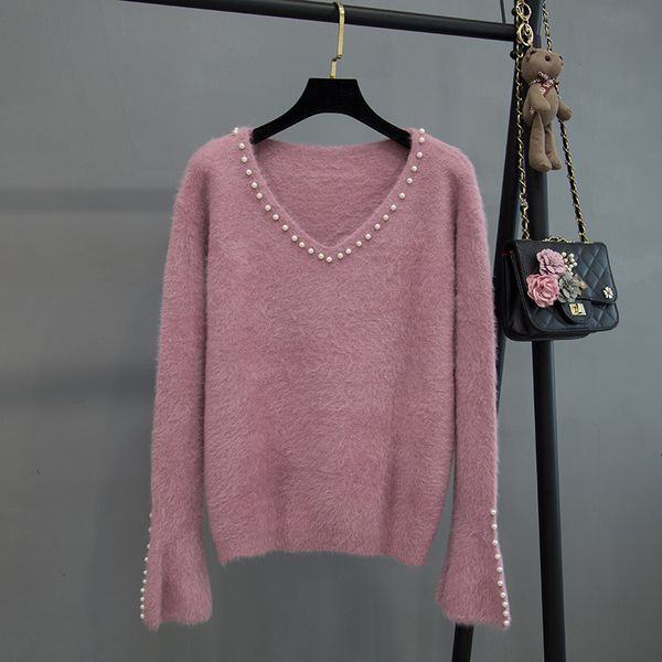 2021 new artificial mink cashmere pearl v-neck sweater women spring autumn pullover jumper pull femme hiver streetwear sweaters r8zc, Black;gray
2021 new artificial mink cashmere pearl v-neck sweater women spring autumn pullover jumper pull femme hiver streetwear sweaters r8zc, Black;gray