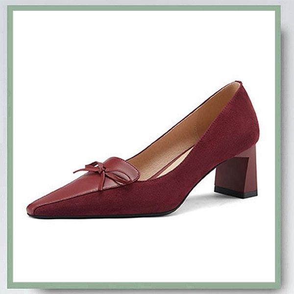 pumps formal elegant style cow leather splicing pointed toe butterfly-knot 3 colors square heel classic office ladies shoes, Black
pumps formal elegant style cow leather splicing pointed toe butterfly-knot 3 colors square heel classic office ladies shoes, Black