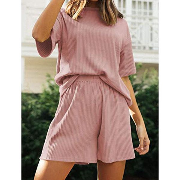 women's tracksuits fashion summer two piece suit women elastic waist casual solid loose leisure pajamas set o-neck home wear 2, Gray
women's tracksuits fashion summer two piece suit women elastic waist casual solid loose leisure pajamas set o-neck home wear 2, Gray