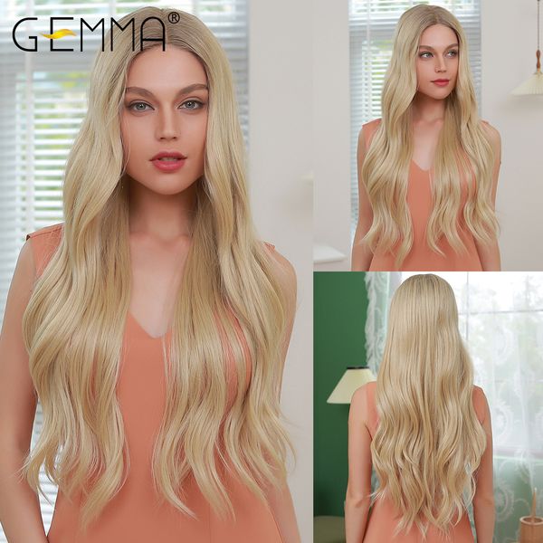 long wavy ombre brown light blonde lace front synthetic wigs for women natural daily cosplay middle part lace hair wigs, Black
long wavy ombre brown light blonde lace front synthetic wigs for women natural daily cosplay middle part lace hair wigs, Black