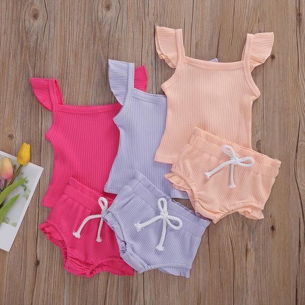 0 3y summer infant baby girls clothes sets solid ruffles short sleeve t shirts shorts 3 colors, White
0 3y summer infant baby girls clothes sets solid ruffles short sleeve t shirts shorts 3 colors, White