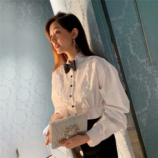 new elegant white bow ruffles womens and blouses 2021 spring long sleeve chiffon shirt women p7a4, Black
new elegant white bow ruffles womens and blouses 2021 spring long sleeve chiffon shirt women p7a4, Black