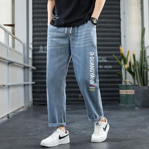 men's jeans summer straight 2021 fashion letter print black blue denim casual pants male baggy trousers
men's jeans summer straight 2021 fashion letter print black blue denim casual pants male baggy trousers