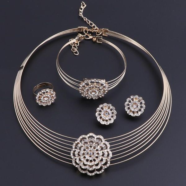 earrings & necklace oeoeos fashion gold color sets bride crystal jewelry for women pendant party wedding african beads accessories, Silver
earrings & necklace oeoeos fashion gold color sets bride crystal jewelry for women pendant party wedding african beads accessories, Silver