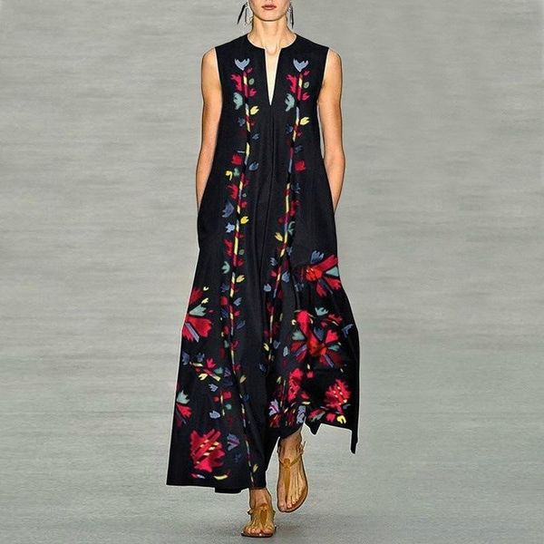 casual dresses floral print boho bohemian dress women summer v neck sleeveless beach plus size ladies pockets maxi long, Black;gray
casual dresses floral print boho bohemian dress women summer v neck sleeveless beach plus size ladies pockets maxi long, Black;gray