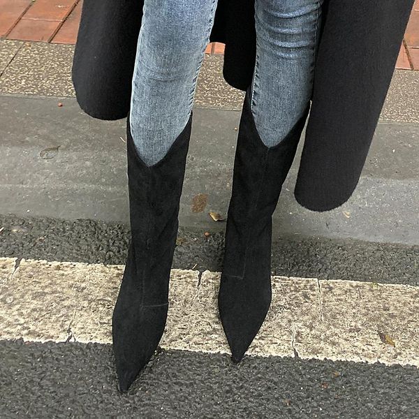 boots 2021 winter cow suede pure hand-made european and american style frosted lazy handsome pointed high-heeled, Black
boots 2021 winter cow suede pure hand-made european and american style frosted lazy handsome pointed high-heeled, Black