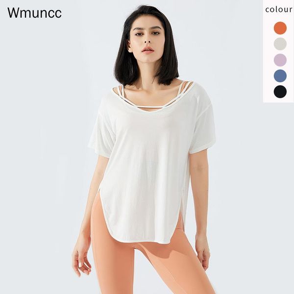 wmuncc yoga shirt women short sleeves loose breathable spring & summer workout gym activewear open waist design sportswear, White;red
wmuncc yoga shirt women short sleeves loose breathable spring & summer workout gym activewear open waist design sportswear, White;red