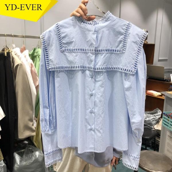 korean lace patchwork hollow out blouse women turn down collar long sleeve single breast blusas simple loose shirt, White
korean lace patchwork hollow out blouse women turn down collar long sleeve single breast blusas simple loose shirt, White