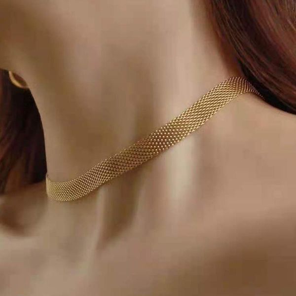 chains goth women's neck chain net choker on the strap style necklaces jewelry stainless steel collar for girl kpop chocker, Silver
chains goth women's neck chain net choker on the strap style necklaces jewelry stainless steel collar for girl kpop chocker, Silver