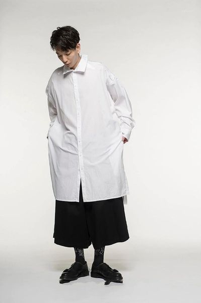 men's casual shirts clothing hair stylist gd fashion original street loose medium-length oversize shirt plus size costumes, White;black
men's casual shirts clothing hair stylist gd fashion original street loose medium-length oversize shirt plus size costumes, White;black