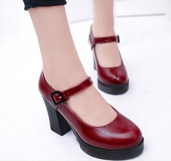 dress shoes fashion high heels women platform pumps spring summer shallow mouth buckle strap round toe for large size, Black
dress shoes fashion high heels women platform pumps spring summer shallow mouth buckle strap round toe for large size, Black
