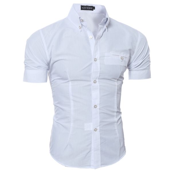 summer social chemise men's short sleeve shirt mens homme solid color business slim fit shirts 210714, White;black
summer social chemise men's short sleeve shirt mens homme solid color business slim fit shirts 210714, White;black