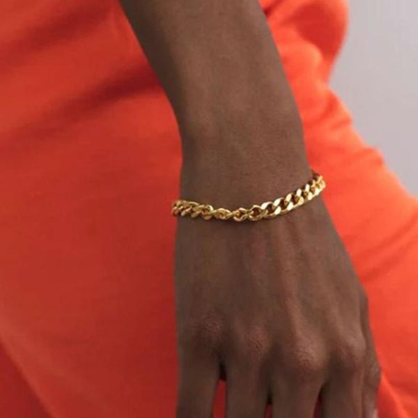 link, chain fashiona simple punk gold color bracelet boho retro geometric male female thick jewelry wholesale, Black
link, chain fashiona simple punk gold color bracelet boho retro geometric male female thick jewelry wholesale, Black
