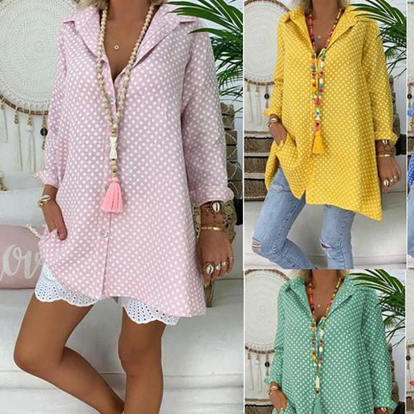 blouse 2021 casual women loose vintage long sleeve polka dots shirt fashion autumn button blouse blusas plus size, White
blouse 2021 casual women loose vintage long sleeve polka dots shirt fashion autumn button blouse blusas plus size, White