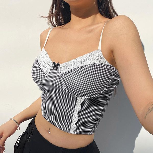 women's tanks & camis summer white lace checkerboard sleeveless cami backless plaid crop tees v neck ruffle one strap tee y2k 
women's tanks & camis summer white lace checkerboard sleeveless cami backless plaid crop tees v neck ruffle one strap tee y2k