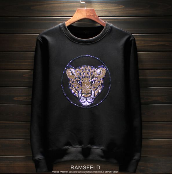 2021 new drill leopard head round neck plush sweatershirt hoodies 6687, Black
2021 new drill leopard head round neck plush sweatershirt hoodies 6687, Black