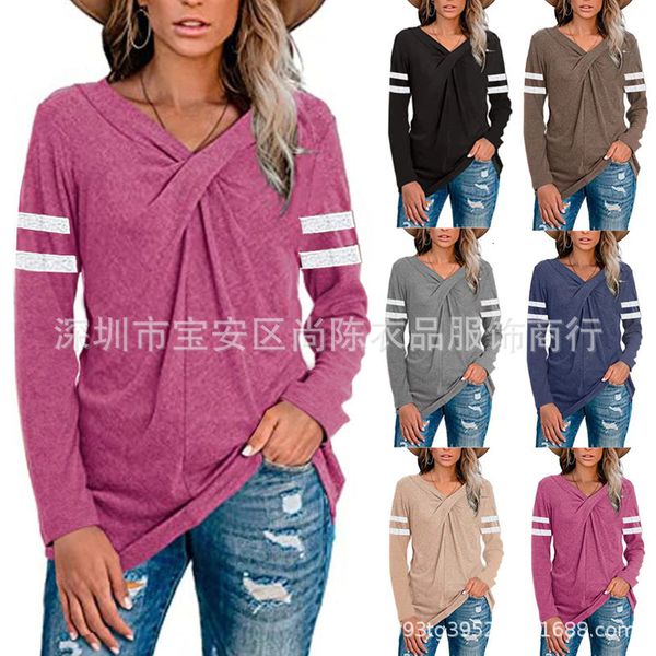 tees t-shirt 2021 women's autumn winter color contrast neckline kink long sleeve t-shirt, White
tees t-shirt 2021 women's autumn winter color contrast neckline kink long sleeve t-shirt, White