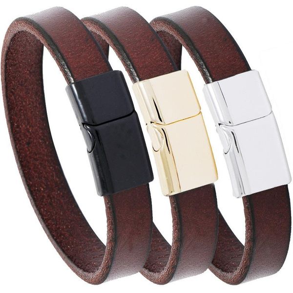 charm bracelets brown literary men's and women's casual multicolor alloy magnet buckle glossy mori simple cowhide bracelet retro, Golden;silver
charm bracelets brown literary men's and women's casual multicolor alloy magnet buckle glossy mori simple cowhide bracelet retro, Golden;silver