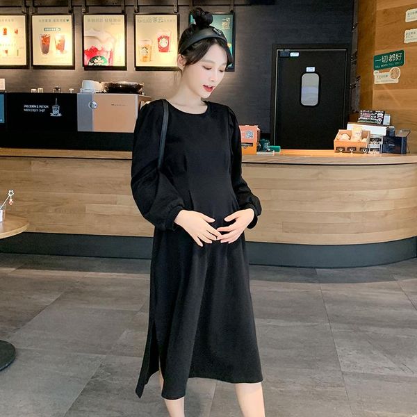 maternity dresses 2021 spring long-sleeved fleece style pregnant women dress black grey lantern sleeve o-neck long loose cotton, White
maternity dresses 2021 spring long-sleeved fleece style pregnant women dress black grey lantern sleeve o-neck long loose cotton, White