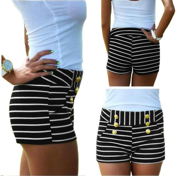 women's shorts 2021 summer fashion women striped skinny high elastic waist buttons decoration ladies casual short black white, White;black
women's shorts 2021 summer fashion women striped skinny high elastic waist buttons decoration ladies casual short black white, White;black