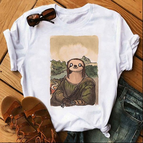 fashion cotton female t shirts short sleeve plus size women cute t shirt sloth printing harajuku tee tshirt femme, White
fashion cotton female t shirts short sleeve plus size women cute t shirt sloth printing harajuku tee tshirt femme, White