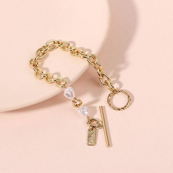 link, chain irregular simulated pearls gold color bracelets for women girls summer party wedding jewelry bangles gifts 2021, Black
link, chain irregular simulated pearls gold color bracelets for women girls summer party wedding jewelry bangles gifts 2021, Black