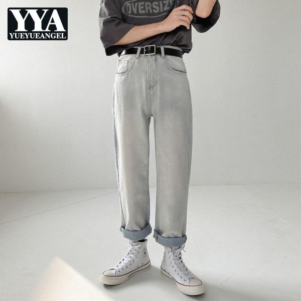 solid vintage men jeans light blue gray loose straight pants spring autumn fashion new male korean style casual denim trousers
solid vintage men jeans light blue gray loose straight pants spring autumn fashion new male korean style casual denim trousers