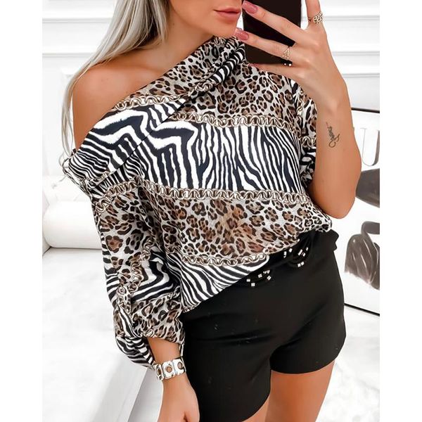 women's blouses & shirts women blouse harajuku shirt 2021 one shoulder leopard print long sleeve casual loose spring autumn lady blusa, White
women's blouses & shirts women blouse harajuku shirt 2021 one shoulder leopard print long sleeve casual loose spring autumn lady blusa, White