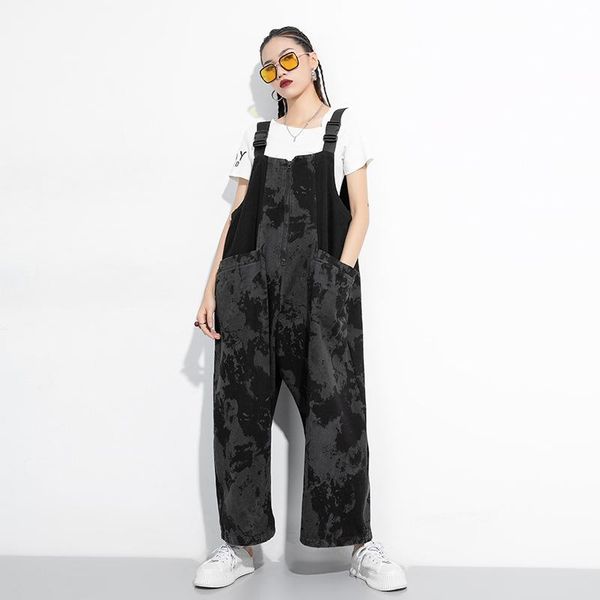 women's jumpsuits & rompers lanmrem 2021 spring summer arrivals loose casual print pattern women fashion trend personality 52101, Black;white
women's jumpsuits & rompers lanmrem 2021 spring summer arrivals loose casual print pattern women fashion trend personality 52101, Black;white