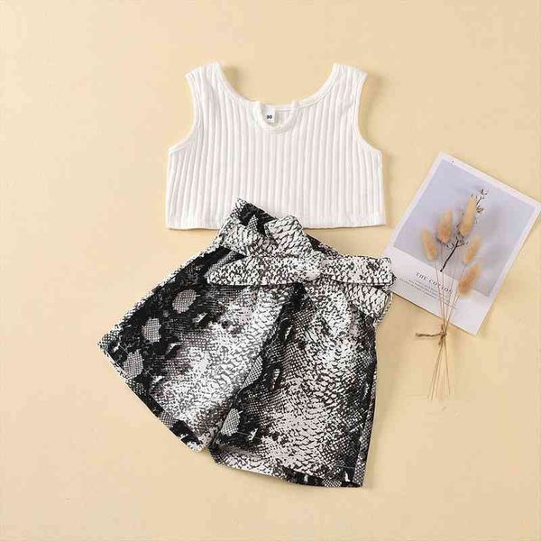 2 7y fashion baby girls clothes sets summer sleeveless solid vest snakeskin print bowknot shorts 2pcs, White
2 7y fashion baby girls clothes sets summer sleeveless solid vest snakeskin print bowknot shorts 2pcs, White