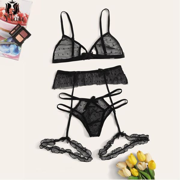 2021 new bra set women's mesh lingerie set polka dot transparent lingerie push up bralette+garter+thong underwear, Red;black
2021 new bra set women's mesh lingerie set polka dot transparent lingerie push up bralette+garter+thong underwear, Red;black
