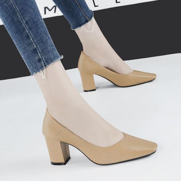 dress shoes woman leather square toe pumps high heels shallow slip on slides flock women ladies designer zapatos mujer, Black
dress shoes woman leather square toe pumps high heels shallow slip on slides flock women ladies designer zapatos mujer, Black