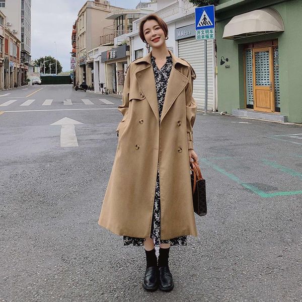 women's trench coats coat 2021spring autumn khaki long korean loose lapel double breasted fashion belted straight windbreaker 37x, Tan;black
women's trench coats coat 2021spring autumn khaki long korean loose lapel double breasted fashion belted straight windbreaker 37x, Tan;black