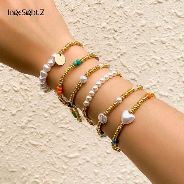 charm bracelets ingesight.z 6pcs/set imitation pearl love heart wrist bangles gold color beaded chain bracelet for women girls jewelry, Golden;silver
charm bracelets ingesight.z 6pcs/set imitation pearl love heart wrist bangles gold color beaded chain bracelet for women girls jewelry, Golden;silver