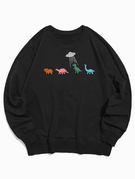 romwe guys cartoon graphic sweatshirt t3g2#, Black 
romwe guys cartoon graphic sweatshirt t3g2#, Black