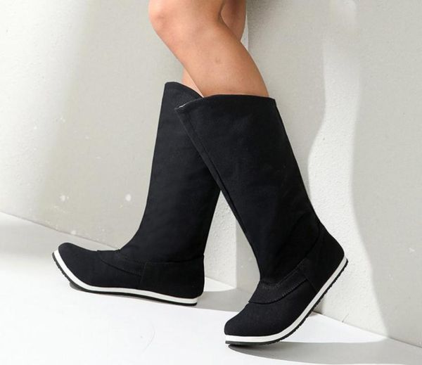 boots women canvas slip-on autumn knee high cross tied plus size ladies flat shoes female fashion casual sneaker, Black
boots women canvas slip-on autumn knee high cross tied plus size ladies flat shoes female fashion casual sneaker, Black