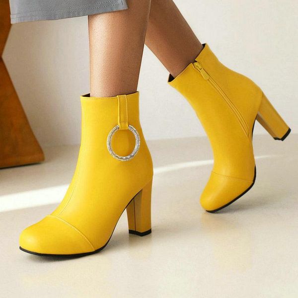 boots black white yellow women ankle square high heel round toe ladies short pu leather size zipper women's big
boots black white yellow women ankle square high heel round toe ladies short pu leather size zipper women's big