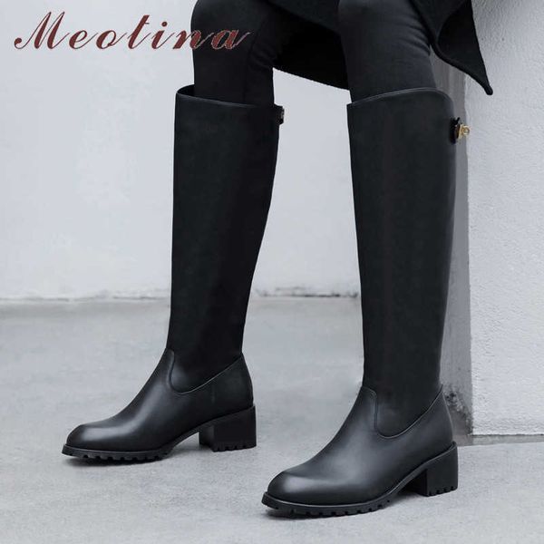 meotina winter knee high boots women natural genuine leather block heels long boots zipper round toe shoes lady fall size 34-39 210608, Black
meotina winter knee high boots women natural genuine leather block heels long boots zipper round toe shoes lady fall size 34-39 210608, Black
