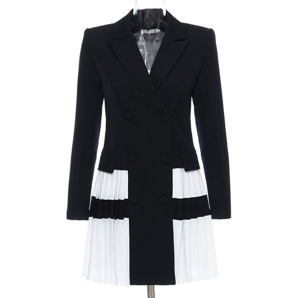 casual dresses women blazer contrast color spring autumn heavy weight double breasted pleated u045, Black;gray
casual dresses women blazer contrast color spring autumn heavy weight double breasted pleated u045, Black;gray