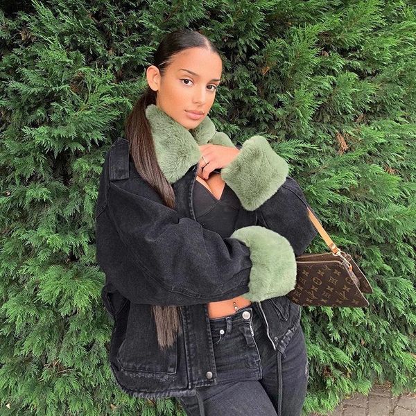 streetwear removable faux fur trim collar winter jacket women gothic denim coat loose fall thick outerwear zip overcoats, Black;brown
streetwear removable faux fur trim collar winter jacket women gothic denim coat loose fall thick outerwear zip overcoats, Black;brown