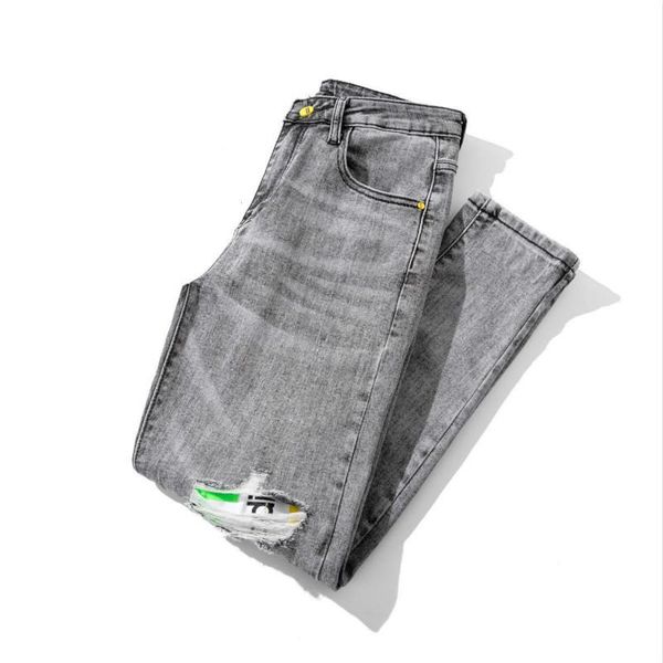 2021 summer the new listing thin cropped trousers black gray ripped patch jeans male printing tide brand slim feet ing, Blue
2021 summer the new listing thin cropped trousers black gray ripped patch jeans male printing tide brand slim feet ing, Blue
