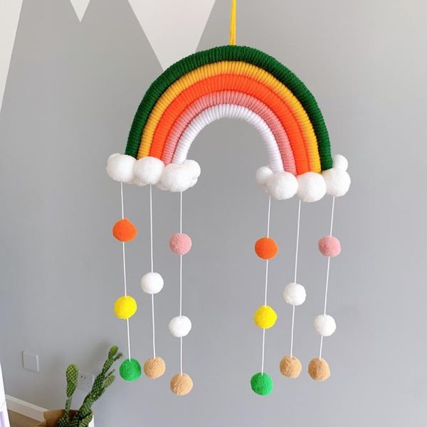 children nursey room handmade cotton woven rainbow cloud with pompom balls wall hanging decoratiove ornament supplies m
children nursey room handmade cotton woven rainbow cloud with pompom balls wall hanging decoratiove ornament supplies m
