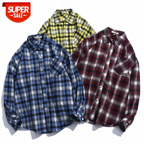 plaid shirt long-sleeved loose men's jacket flow casual couple #pi7c, White;black
plaid shirt long-sleeved loose men's jacket flow casual couple #pi7c, White;black