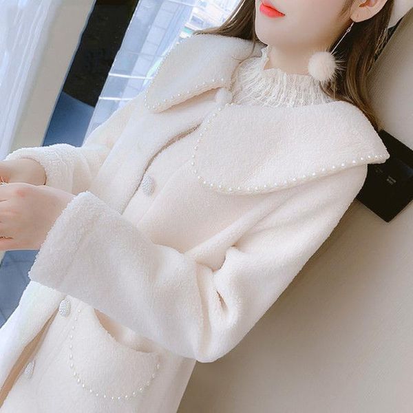 women's wool & blends lamb coat autumn and winter clothes 2021 versatile thickened medium long double-sided woolen, Black
women's wool & blends lamb coat autumn and winter clothes 2021 versatile thickened medium long double-sided woolen, Black