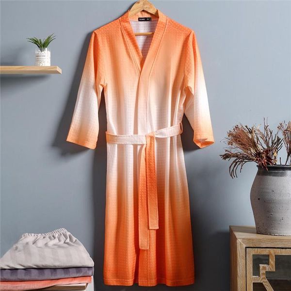 men's sleepwear orange gradients couple robe waffle kimono gown women&men nightgown casual bathrobe cotton home dressing, Black;brown
men's sleepwear orange gradients couple robe waffle kimono gown women&men nightgown casual bathrobe cotton home dressing, Black;brown
