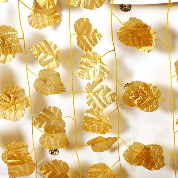 12pcs simulation of grape leaves wholesale decorative rattan entangled fake leaves christmas special golden plastic flower
12pcs simulation of grape leaves wholesale decorative rattan entangled fake leaves christmas special golden plastic flower
