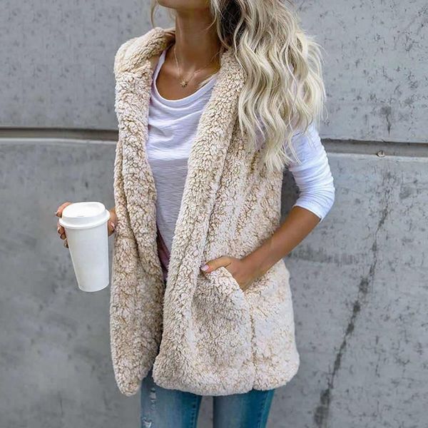 women's vests women's fashion sleeveless hooded pocket vest 2021 warm furry solid color ladies spring autumn waistcoat, Black;white
women's vests women's fashion sleeveless hooded pocket vest 2021 warm furry solid color ladies spring autumn waistcoat, Black;white