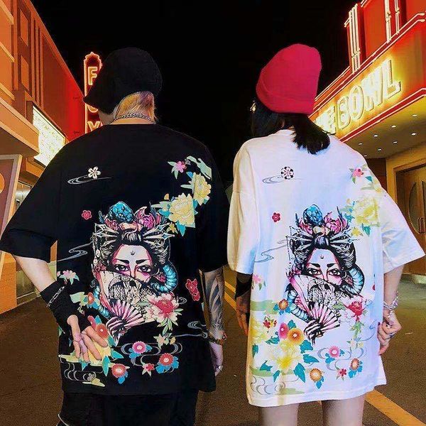 2021 summer new japanese harajuku pequim opera character manga short masculine shirt hip-hop half sleeve 93so, White
2021 summer new japanese harajuku pequim opera character manga short masculine shirt hip-hop half sleeve 93so, White