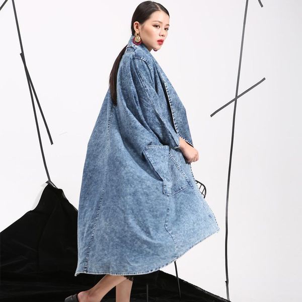 women's trench coats 2021 spring double pockets windbreaker woman bat sleeve denim cotton loose big size long jacket thin coat, Tan;black
women's trench coats 2021 spring double pockets windbreaker woman bat sleeve denim cotton loose big size long jacket thin coat, Tan;black